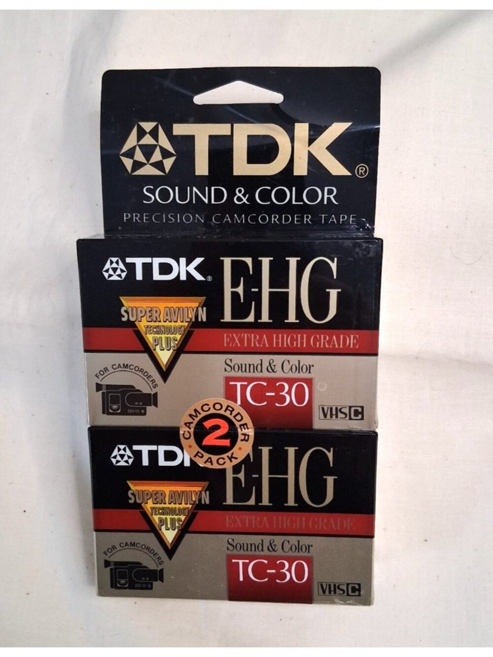 TDK E-HG Extra High Grade TC-30 VHS-C Camcorder Video Cassettes Tape 2-Pack NIP